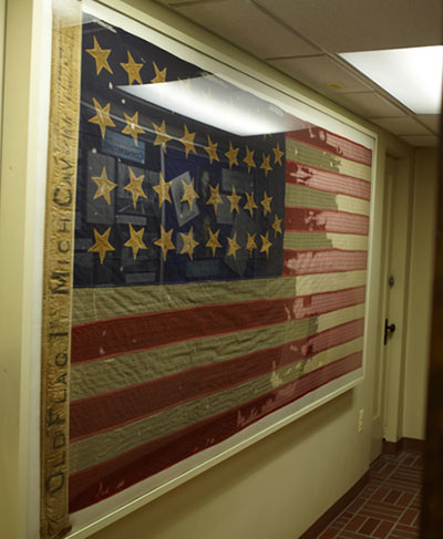 Flag of the 1st Michigan Cavalry.  Photo ©2014 Look Around You Ventures.